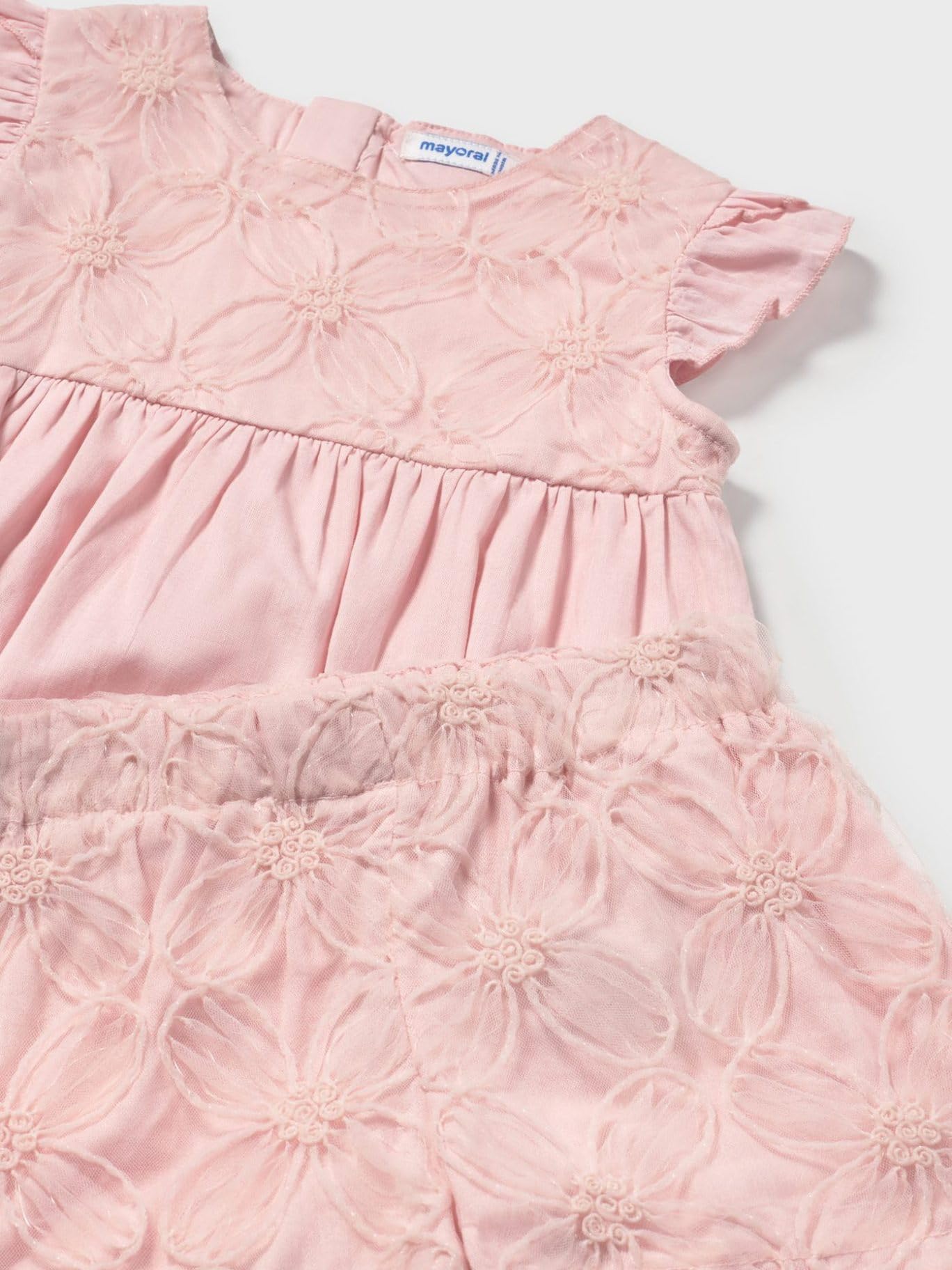 Mayoral Compl. Bermuda Tulle Ricamo per Bimba Rosa 24 Mesi (92cm)