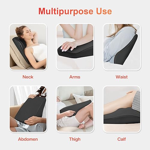 Miniatura 8 de COMFIER Masajeador de espalda con calor, masajeador shiatsu de tejido profundo para el cuello y la espalda para aliviar el dolor, almohada