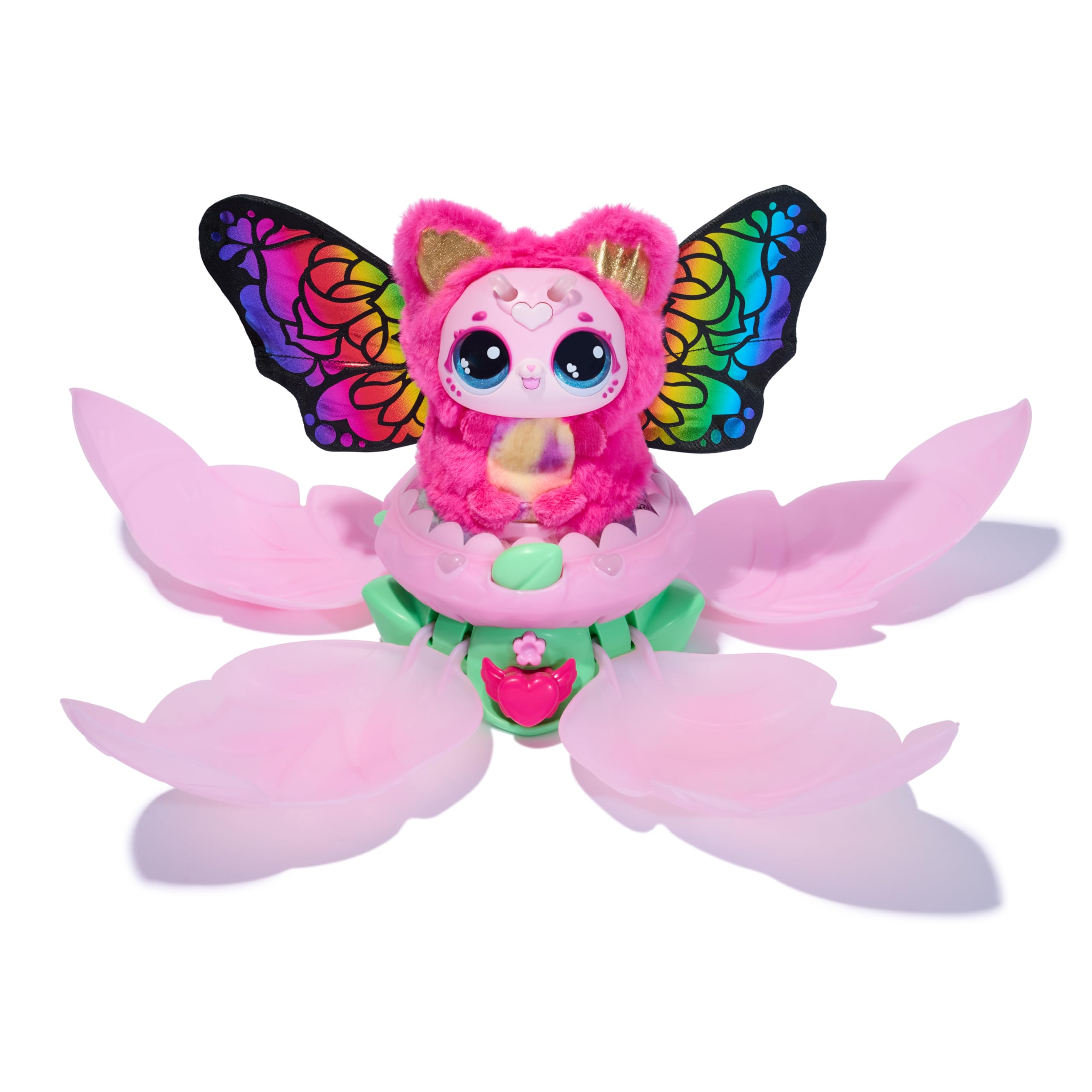 HATCHIMALS Bloomables, Kittyfly Surprise Interactive Toy and Flower with Repeatable Reveal and Transformation, 100+ Sounds and Reactions (Styles Vary), Kids Toys for Girls and Boys.
