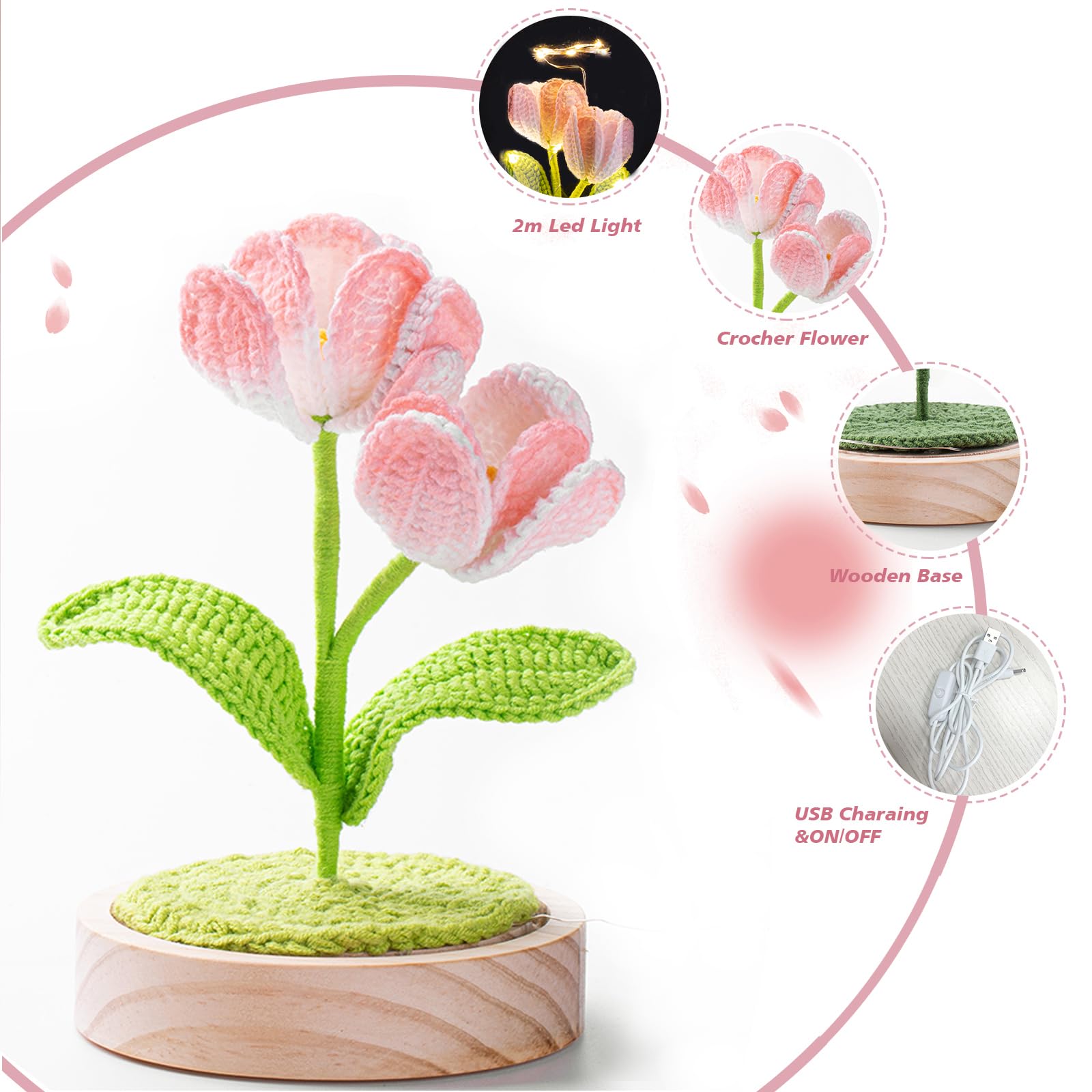 Amazon.com: Shellvcase Crochet Tulip Lamp - Beautiful Flower Night Amazon.com: Shellvcase Crochet Tulip Lamp - Beautiful Flower Night