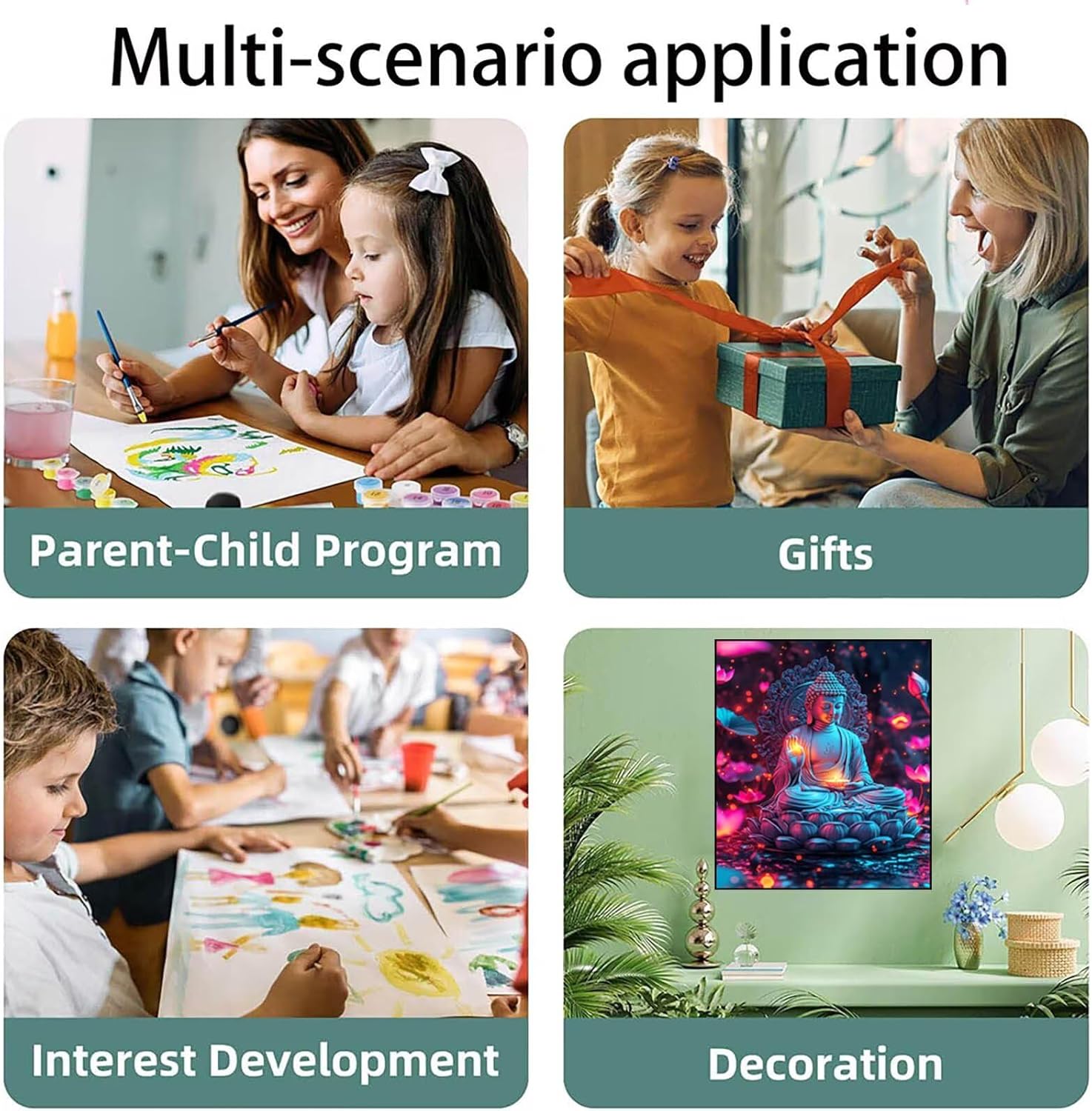 数字油絵 禅 DIY Painting by Numbers 花 ペイントバイナンバー 手作りキット 100x150 CM 数字絵画