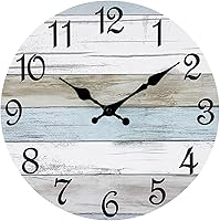 Vista 1 de Reloj de pared, relojes de pared decorativos de 10 pulgadas, funciona con pilas, relojes de madera silenciosos sin tictac, estilo rústico retro
