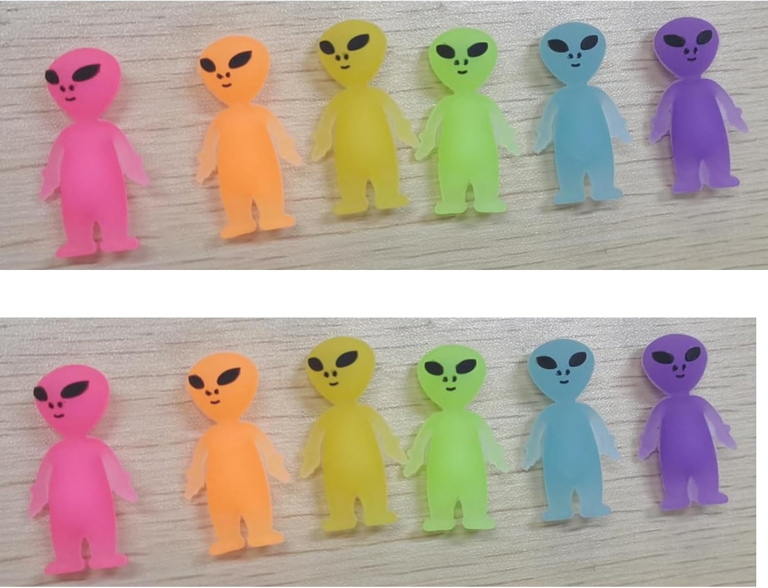 CroBlissful 120 Pcs Colorful Mini Alien Figures Bulk Glow in The Dark Little Tiny Alien Figurines to Hide Luminous Prank Gifts for Space Party Favors Small Rave Trinkets Goodie Bag Fillers