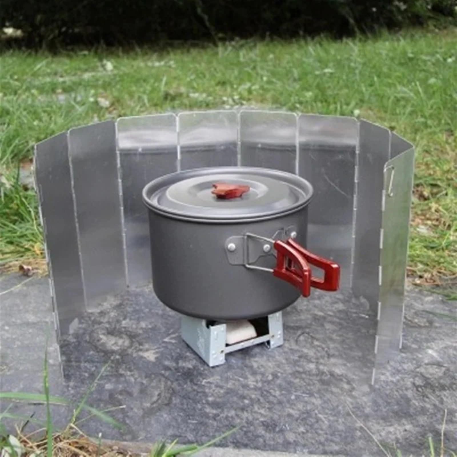 Paravientos para Hornillo de Camping Estufa de Gas 8 Placas, protección contra el Viento, for Exteriores, Camping, Picnic, Cocina, Quemador, Pantalla a Prueba, aleación Aluminio