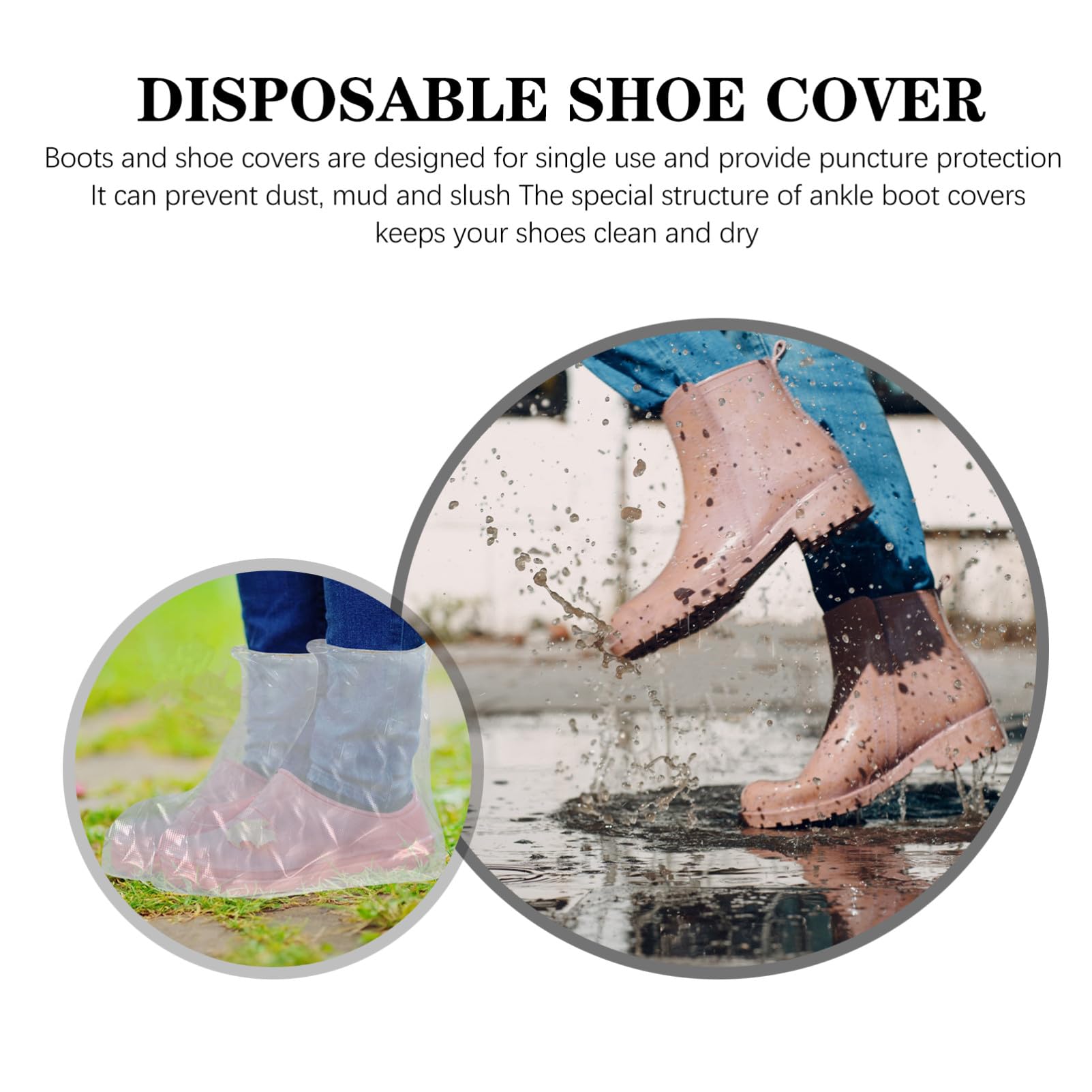 Surchaussures Jetables Imperméables 50 Pièces PE Antidérapantes pour Pluie