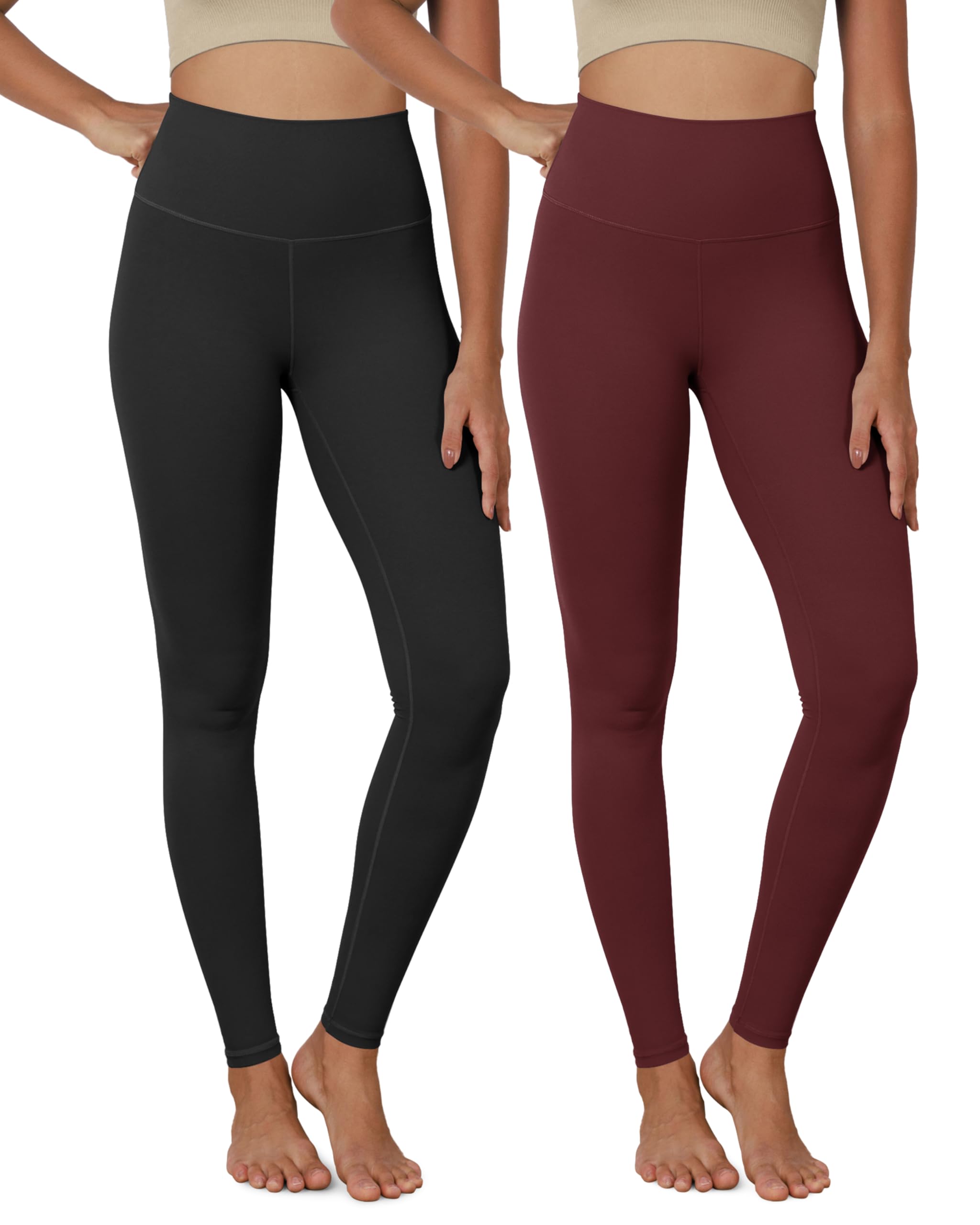 ODODOS 2-Pack Buttery Soft Lounge Yoga Leggings for Women 23" / 25" /28" High Waist Yoga Pants