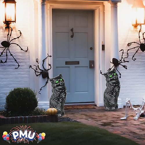 Miniatura 4 de PMU Gato negro de Halloween  Molde de soplado de plástico para gato, decoración perfecta para Halloween, hogar, patio, césped, jardín, interior y