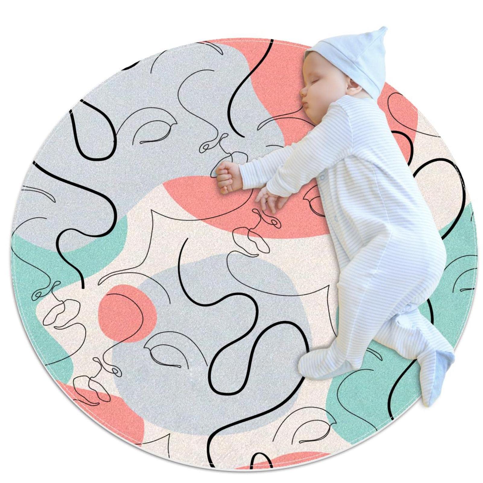 Tapis rond pour chambre et salon JDEZ 100x100cm buanderie