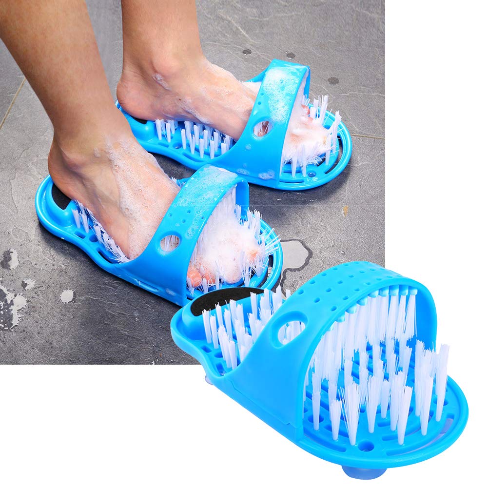 Fdit Chausson de Nettoyage des Pieds, Brosse de Nettoyage des Pieds, épurateur de Pied d'aspiration pour Douche de Lavage, Pantoufles de Masseur de Spa