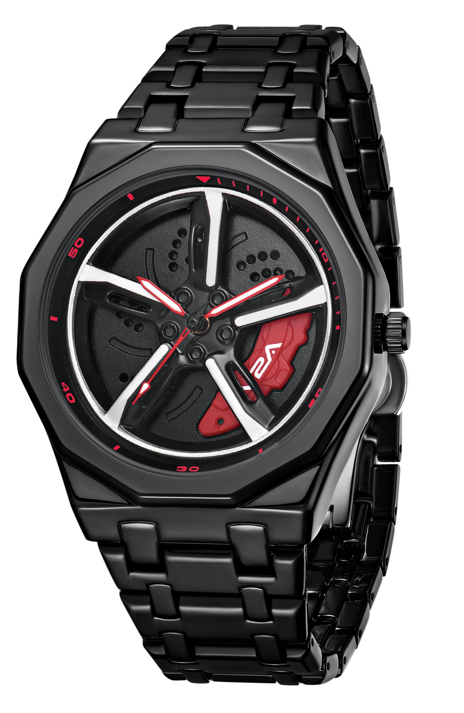Buy V2A Vortex Men's Spinning Car Wheels Watch for Men– Octagonal