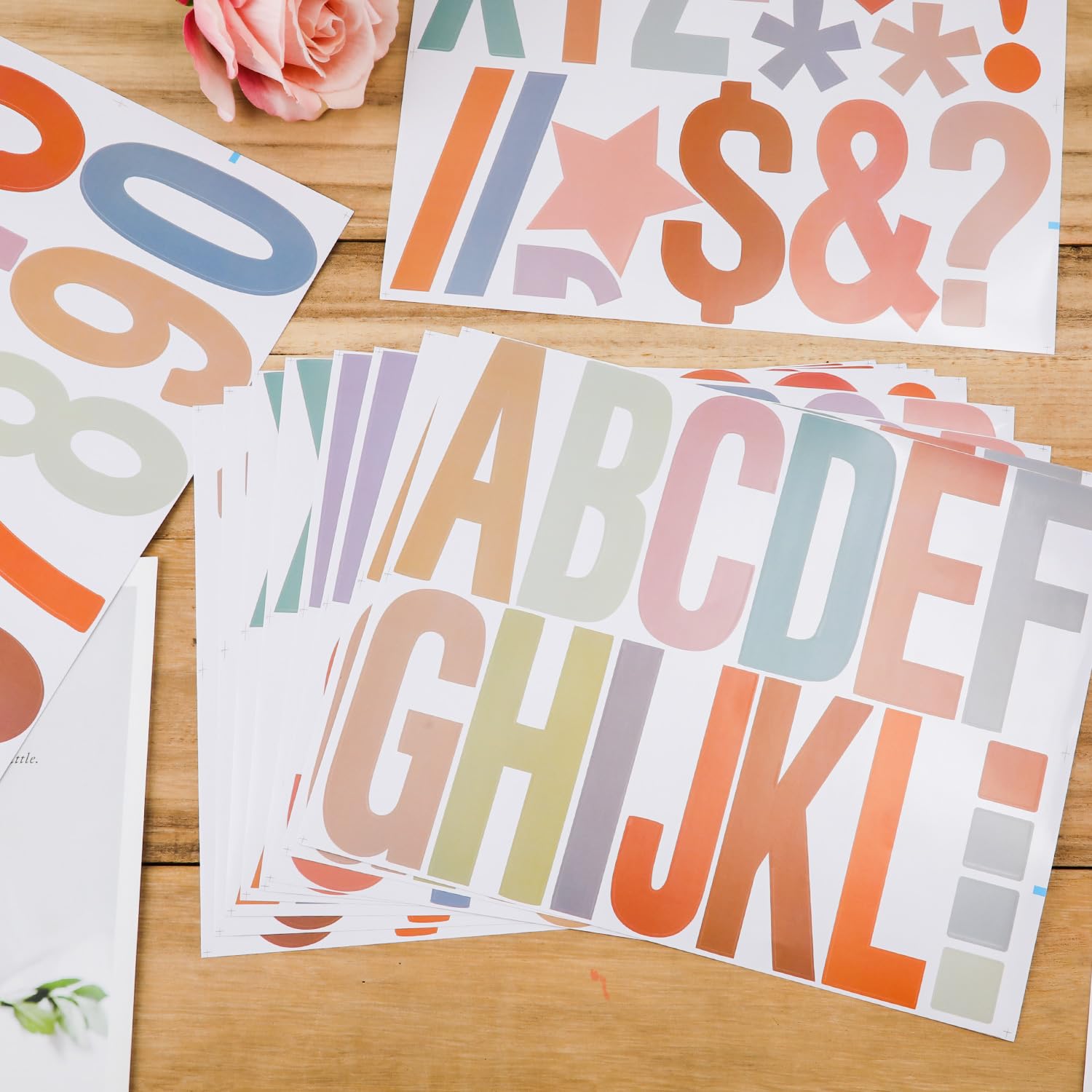 Lot De 18 Feuilles D'autocollants En Vinyle Avec Lettres