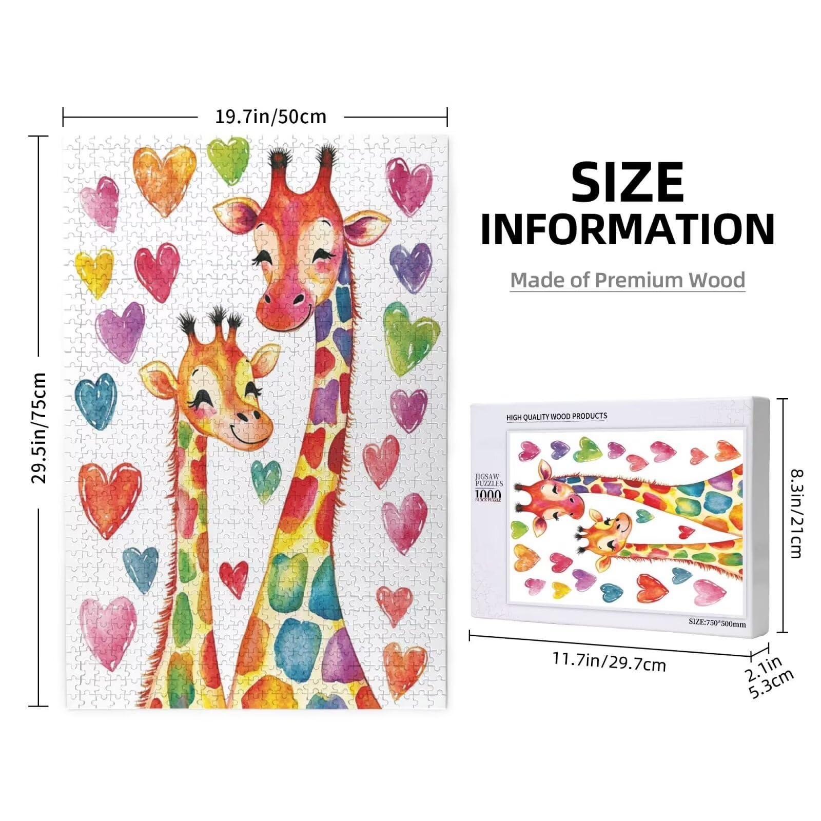 Girafe Puzzle Amour 5000 Pièces Adultes, DIY Puzzles Classiques Art avec Boîte d'emballage et Photos de Référence, Relaxation/Soulagement du Stress/Jeux Amusants, Creatif Cadeau pour Femme M-1852