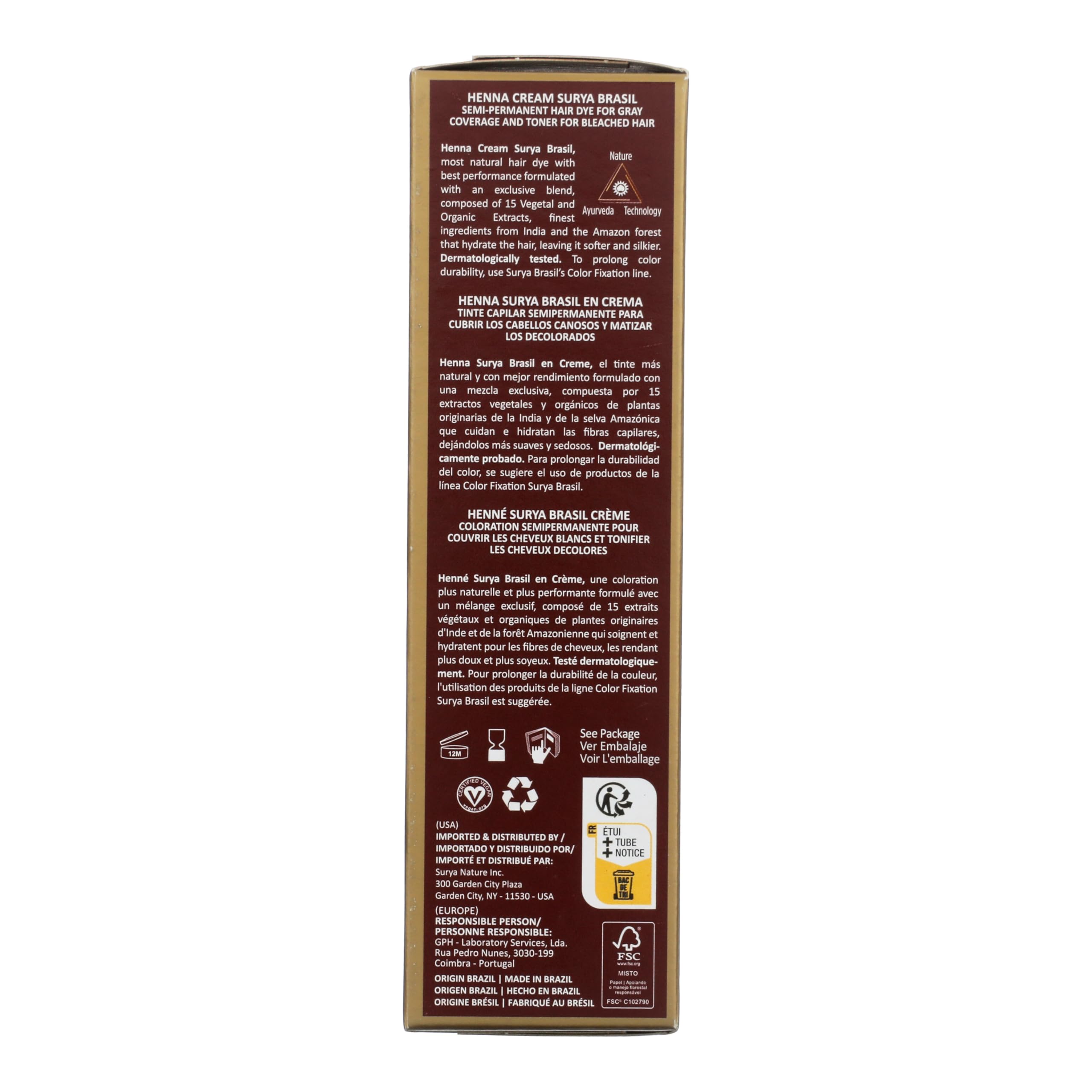 Amazon.com : Surya Brasil Henna Cream Red - 97% Natural