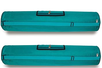 Panchtatava Full Zipper Yoga Mat Bag, Exercise Mat Carry Bag with Broad Shoulder Strap (Yoga Mat Cover) (Ocean Blue Single Pocket-Pack of 2)