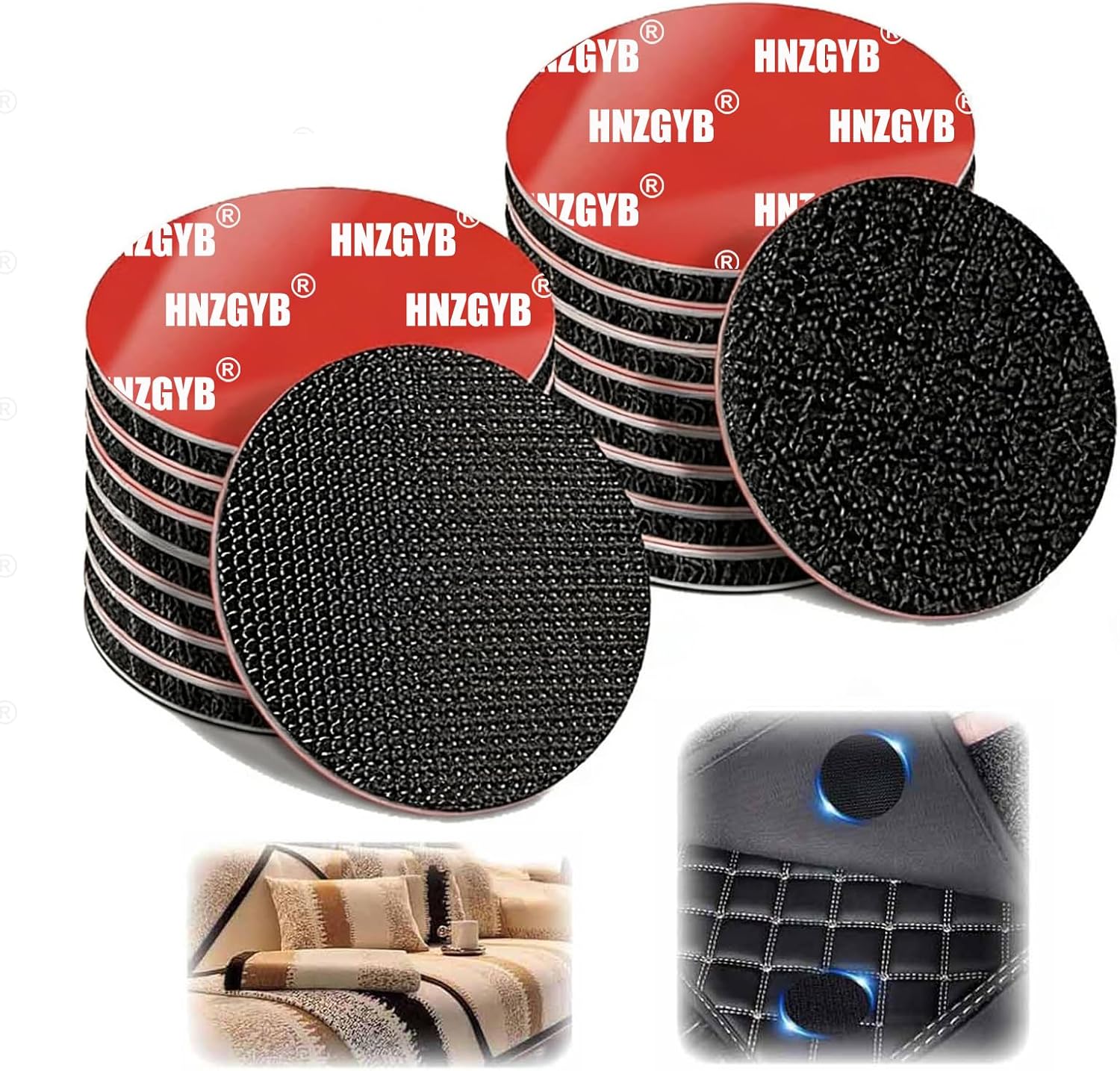 8 Sets Heavy-Duty Adhesive Hook and Loop Strips, High-Bond Fastening Strips, Heat-Resistant & Waterproof, Strong Hold for Indoor/Outdoor Mounting on Glass,Wall, Tile, Metal & More, 2" x 2"