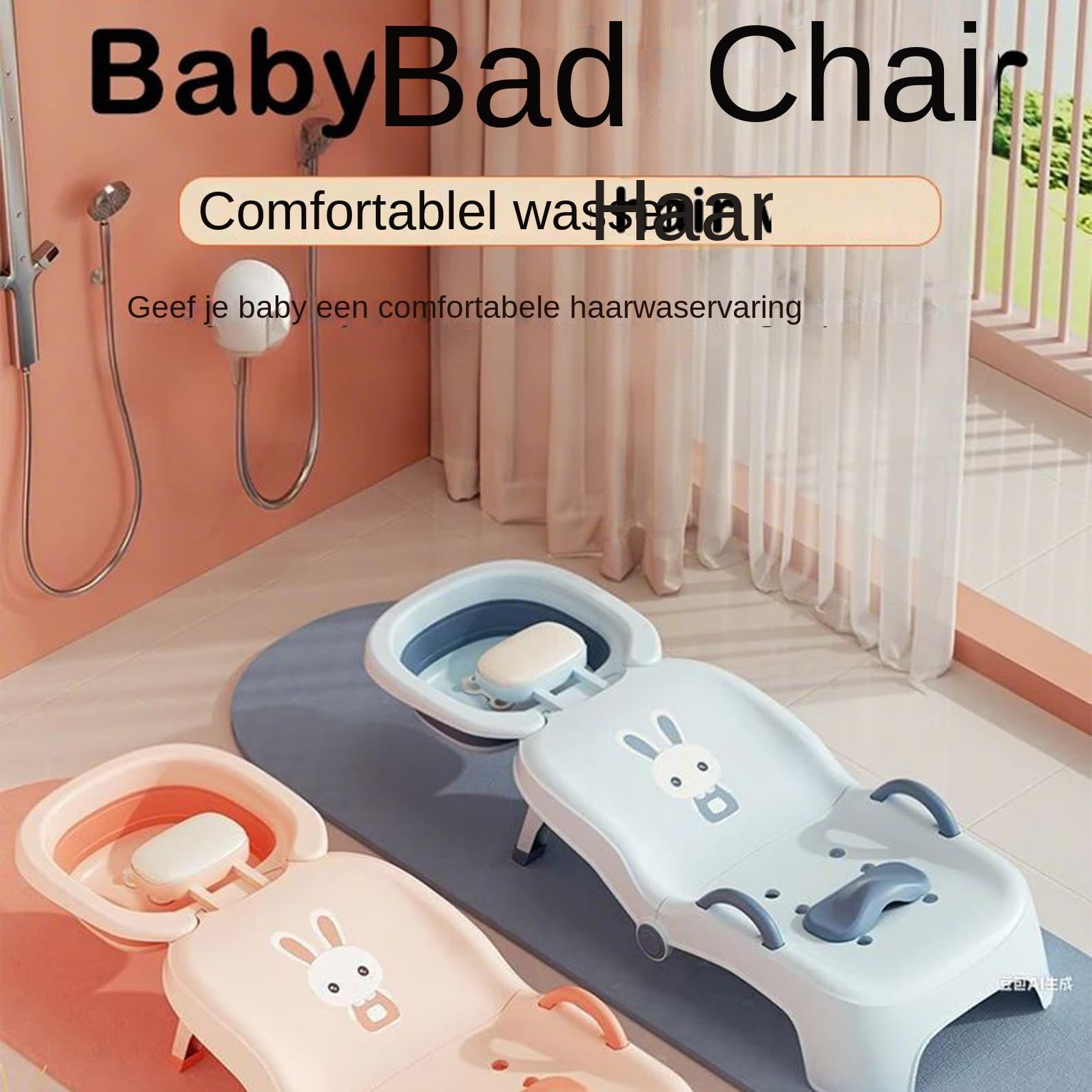 Shampoostuhl - Faltbarer Babyshampoo-Stuhl | Faltbarer Kinderhaarwaschbadestuhl mit Kopfstütze, Sessel-Spülstuhl Für Zuhause, Alter 0-10, Und Mädchen, Badezimmer, Salon Und WC