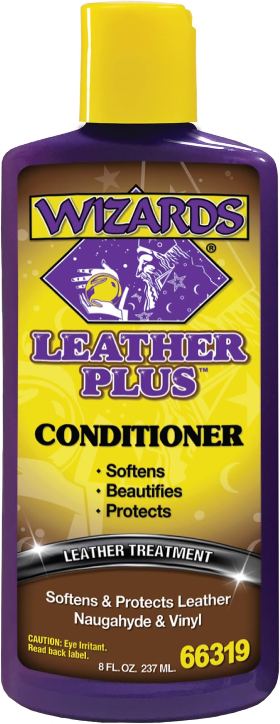 Wizards Leather Plus Conditioner - Moisturizing Car Leather Seat Cleaner and Conditioner - Cleans, Conditions and Protects Leather, Naugahyde and Vinyl Car Accessories - 8 oz - Made in USA