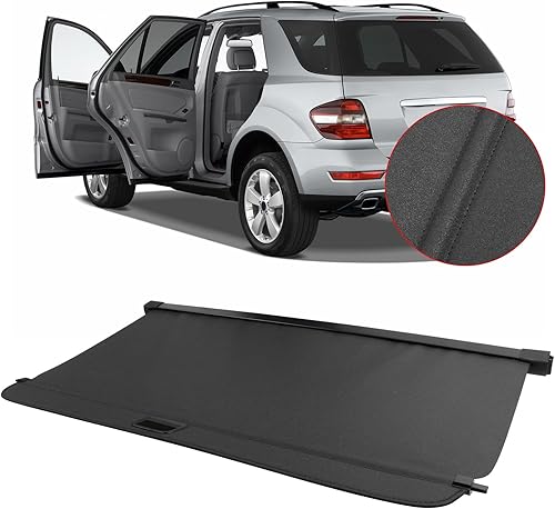 Miniatura 2 de Funda de carga compatible con Benz ML Class W164 2006-2011, Black Vinly + cubierta de tonneau de barra de aluminio retráctil por IKON MOTORSPORTS,