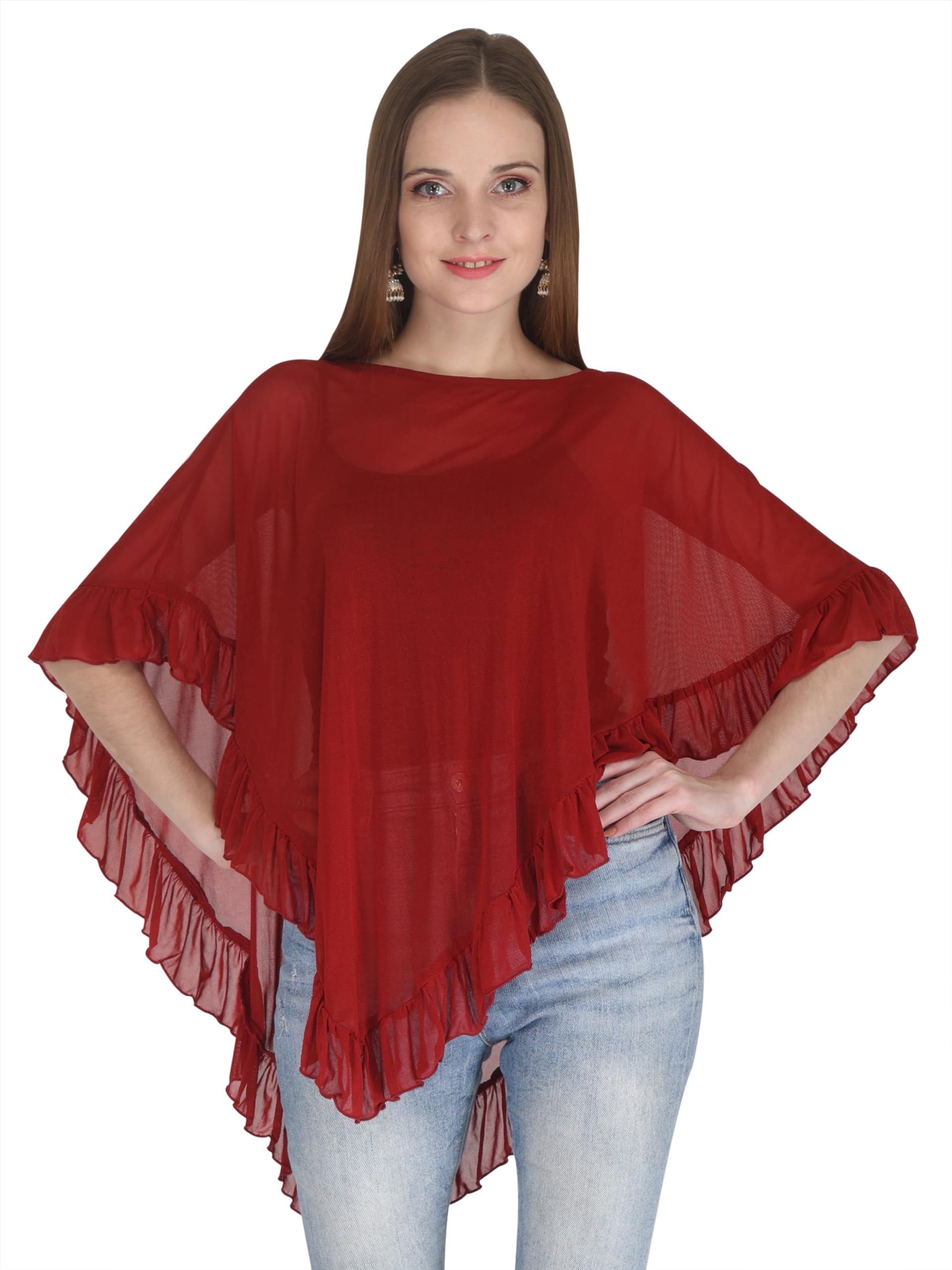 aol Women's Power Net Ruffled Cape/Poncho-picture-27