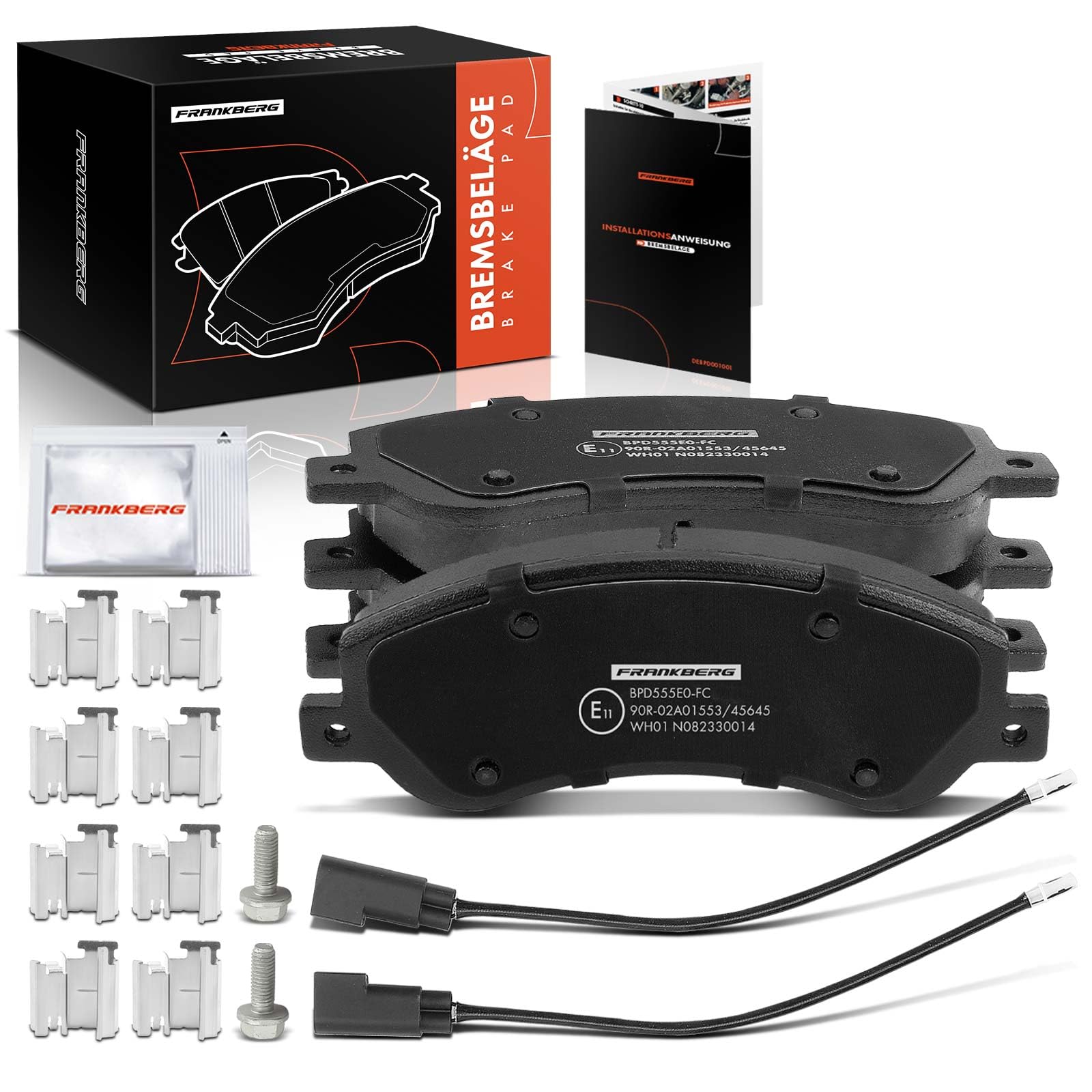 Frankberg Juego de pastillas de freno que incluye 4 pastillas de freno | 6C112K021AE; Compatible con: Plataforma/chasis Transit FF FM FN, Caja de tránsito FA