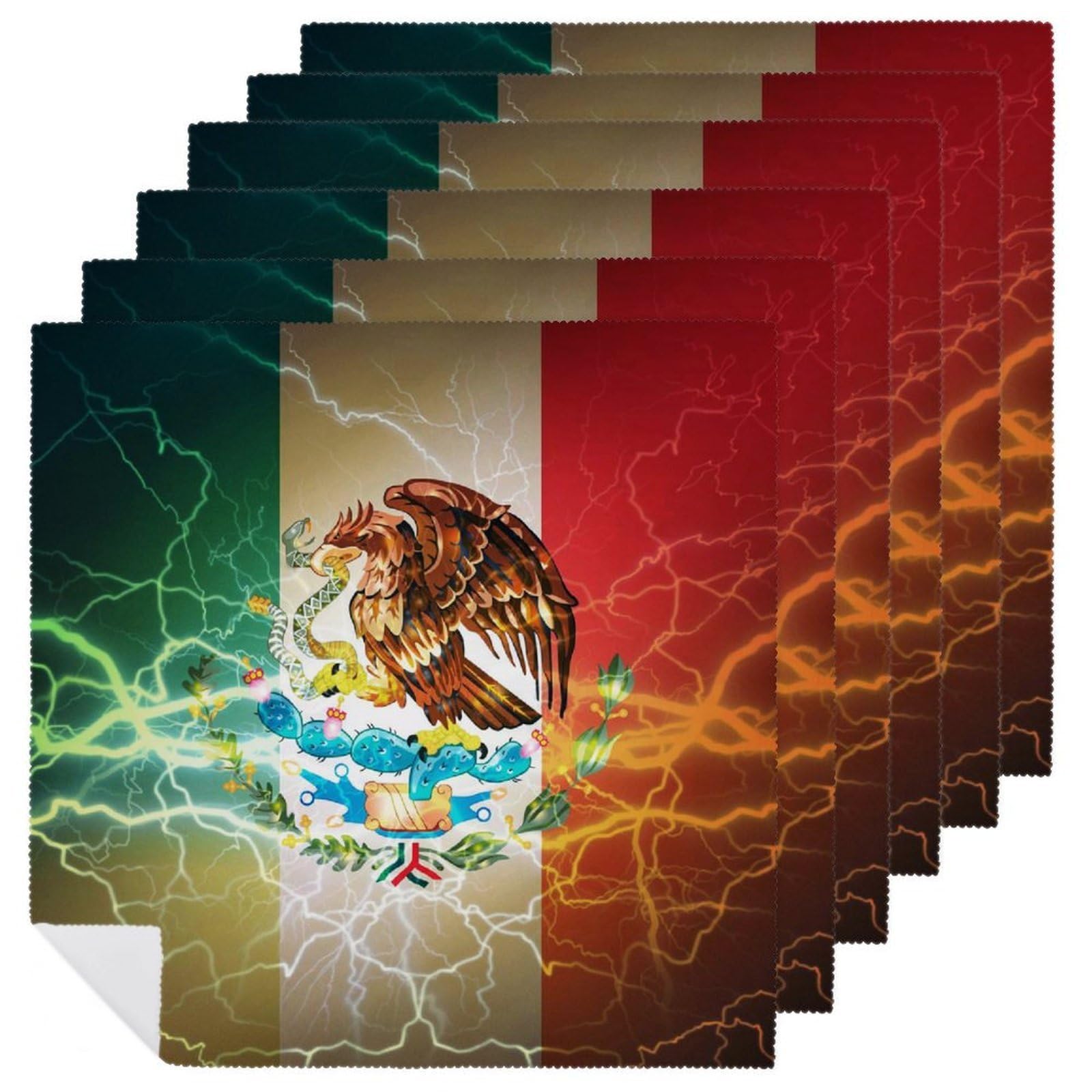 Servilletas de tela reutilizables con bandera mexicana para decorar tu mesa de cocina
