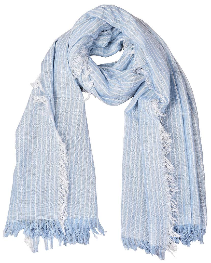 Unisex Cotton Viscose Scarf (Light Blue)-image-22
