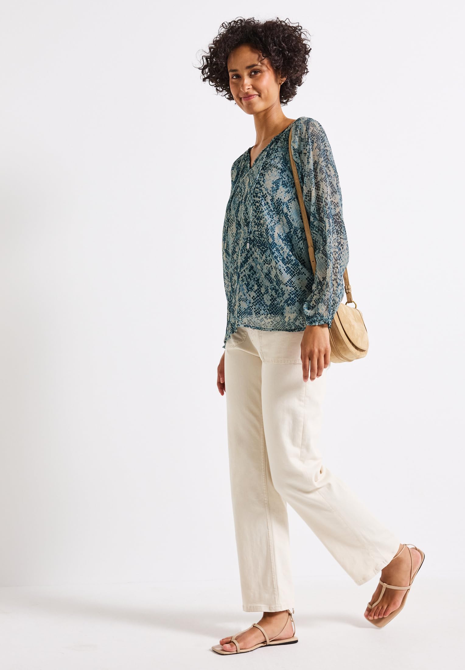 Street One Damen Chiffon Snake Print Bluse