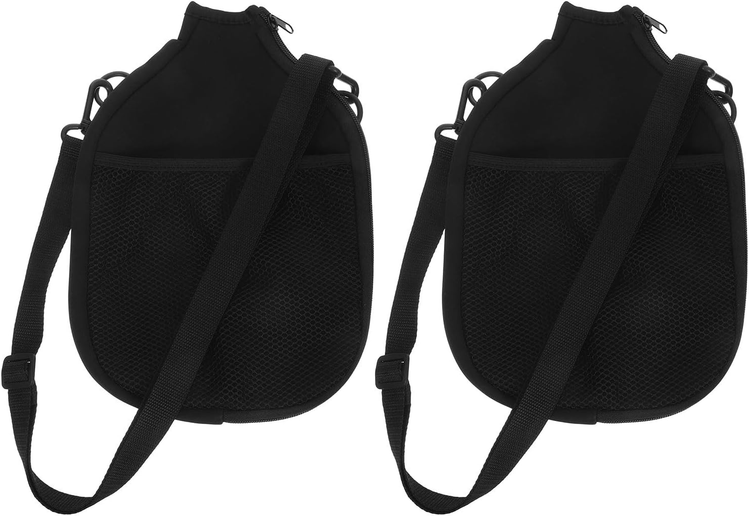 2pcs Tennis Racket Protective Cover Set with Neoprene Waterproof Sleeve and Oxford Cloth Mesh Storage Bag, Portable Design with Shoulder Strap for Trips the Court and Beach