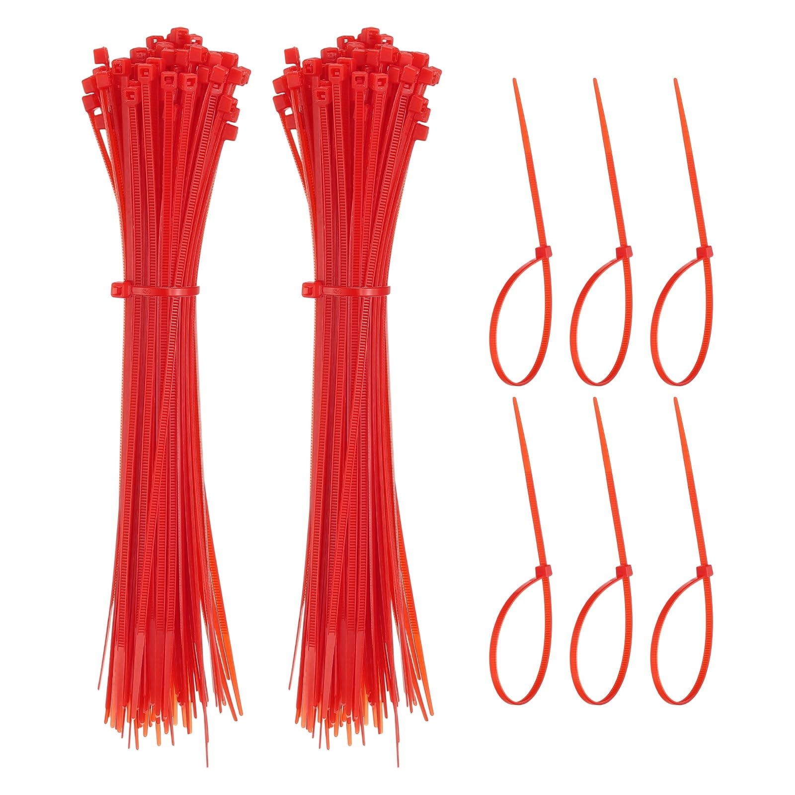 YELARXI Zip Ties Plastic Cable Ties, Self-Locking Wire Zip Tie 8 Inch Fit for Home Garden Office Workshop Travel - (1000 Pack, Red)