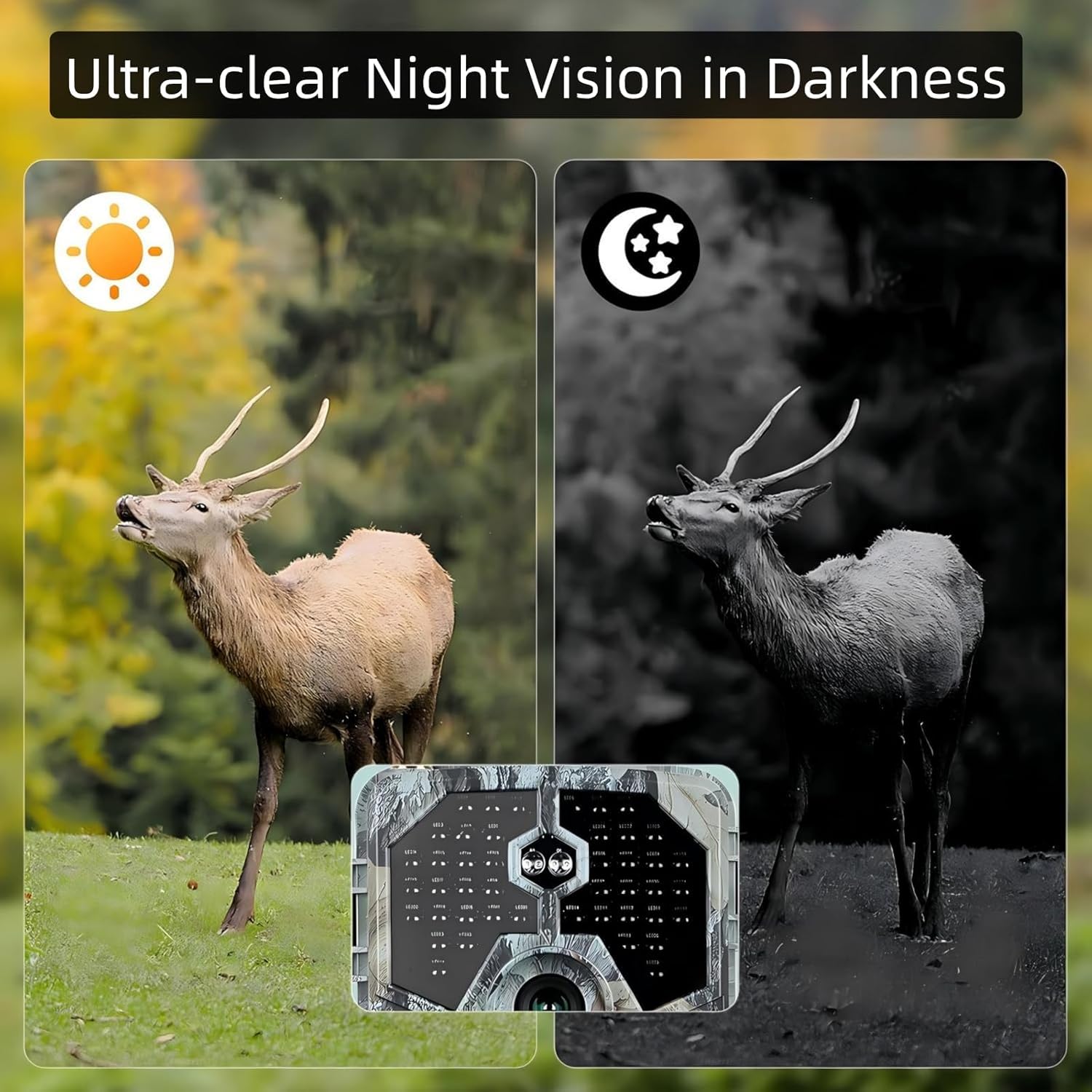 BLAZEVIDEO 2 Pack Trail Camera 4K 64MP WiFi Bluetooth with No Glow Night Vision, 90ft Infrared Game Cam Motion Activated 0.1S Trigger, IP66 Waterproof for Wildlife Deer Scouting, Outdoor Home Security