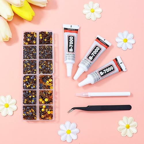 Miniatura 3 de 6400 diamantes de imitación termoadhesivos de vidrio, diamantes de imitación de peridoto con parte trasera plana para manualidades, ropa, piedras