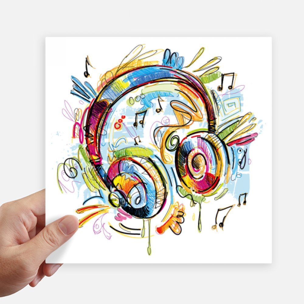 Pegatinas cuadradas de música de 20cm vinilos para maletas y paredes de habitaciones