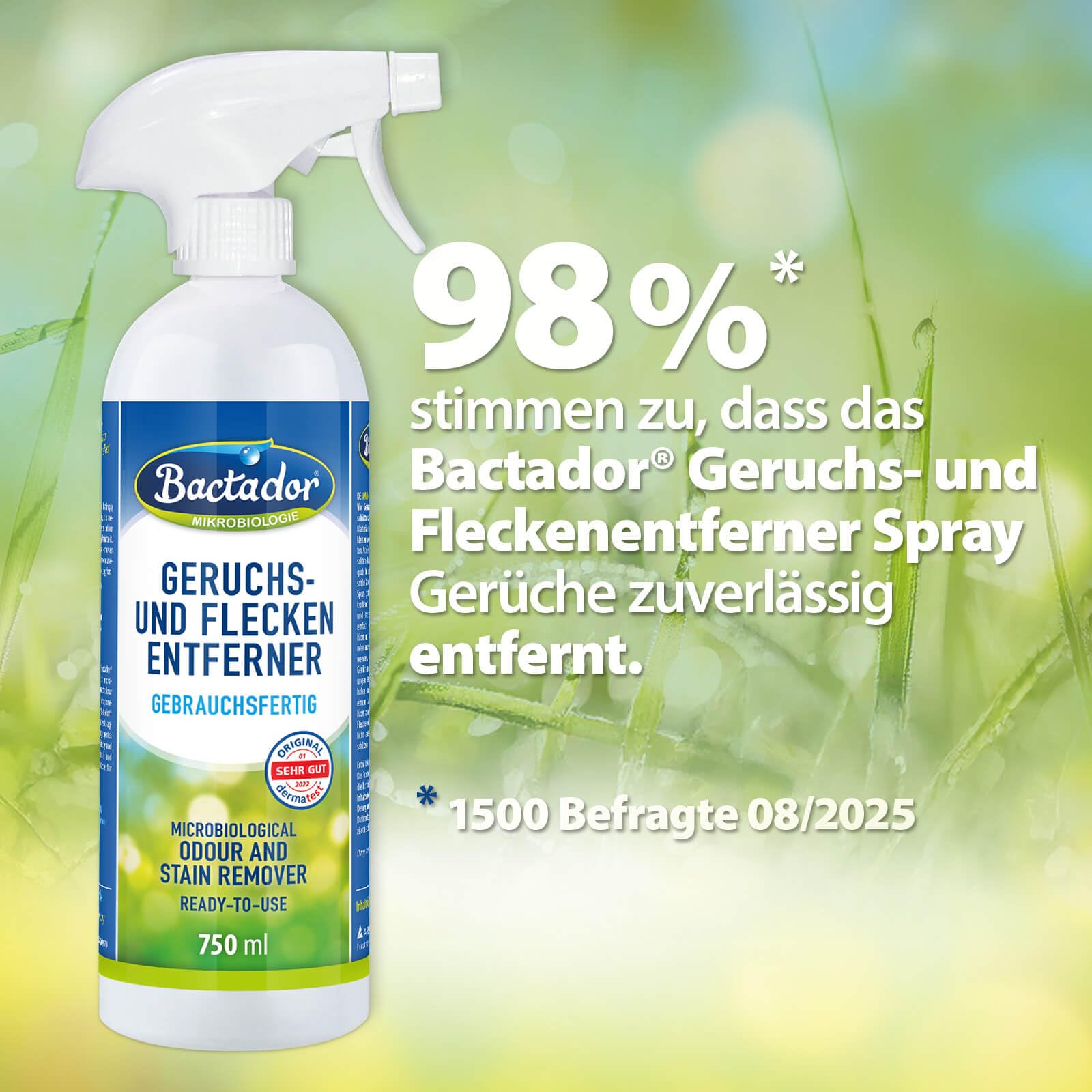 Bactador Hygienespüler Wäsche 3 x 1L- Wäschespülung Geruchsentferner - Mikrobiologischer Enzymreiniger & Geruchsentferner Wäsche - Hygiene Waschmittel für alle Textilien - Geruchsneutralisierer