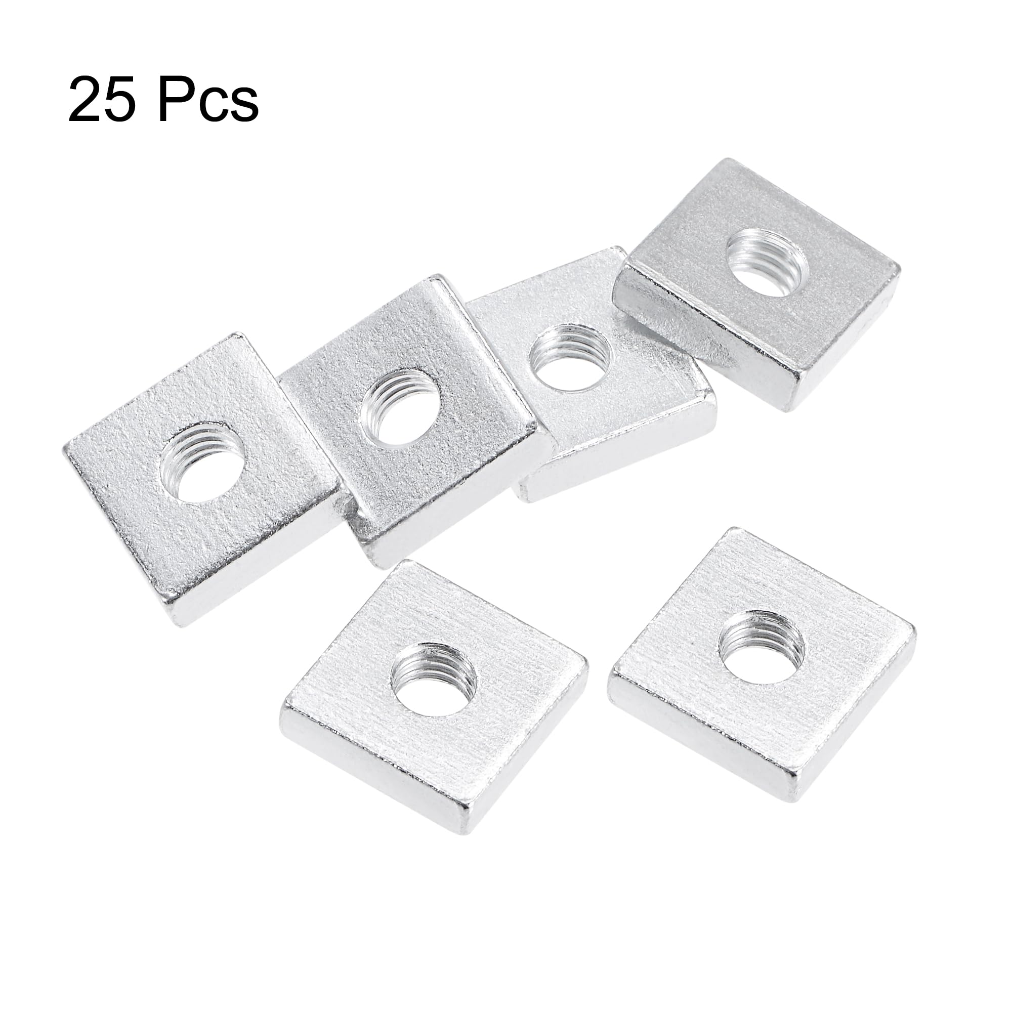 QUARKZMAN Dadi Quadrati, M6x15mmx4mm Zincato Kit di Assortimento di Filettature Metriche Grossolane, 25 Pz
