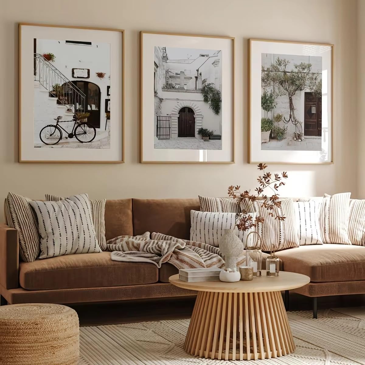 LTjiajuypd Stampa su tela minimalista con forme geometriche astratte in bianco e nero per soggiorno (50x75 cm - 3 pezzi)