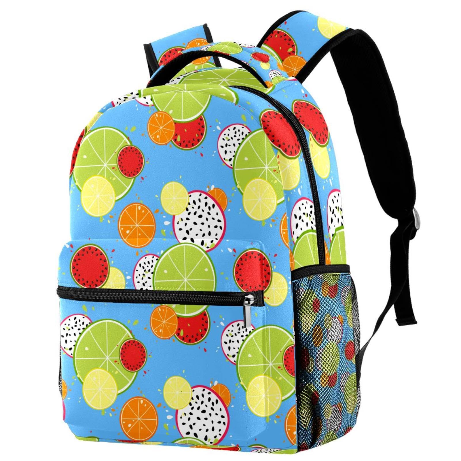 Sac à dos tranches de fruits multicolore avec grand volume de rangement - 7
