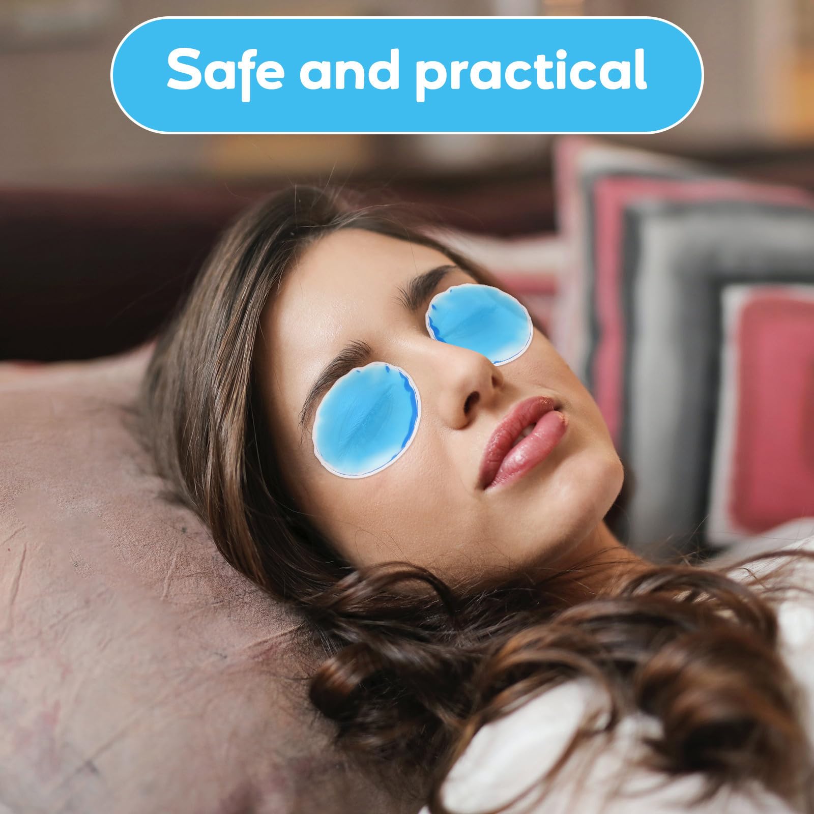 Masque Oculaire Rond en Gel Pvc Réutilisable 6 Pcs pour Compresses Froides et Chaudes, Rafraîchissant Voyage ou Usage Domestique