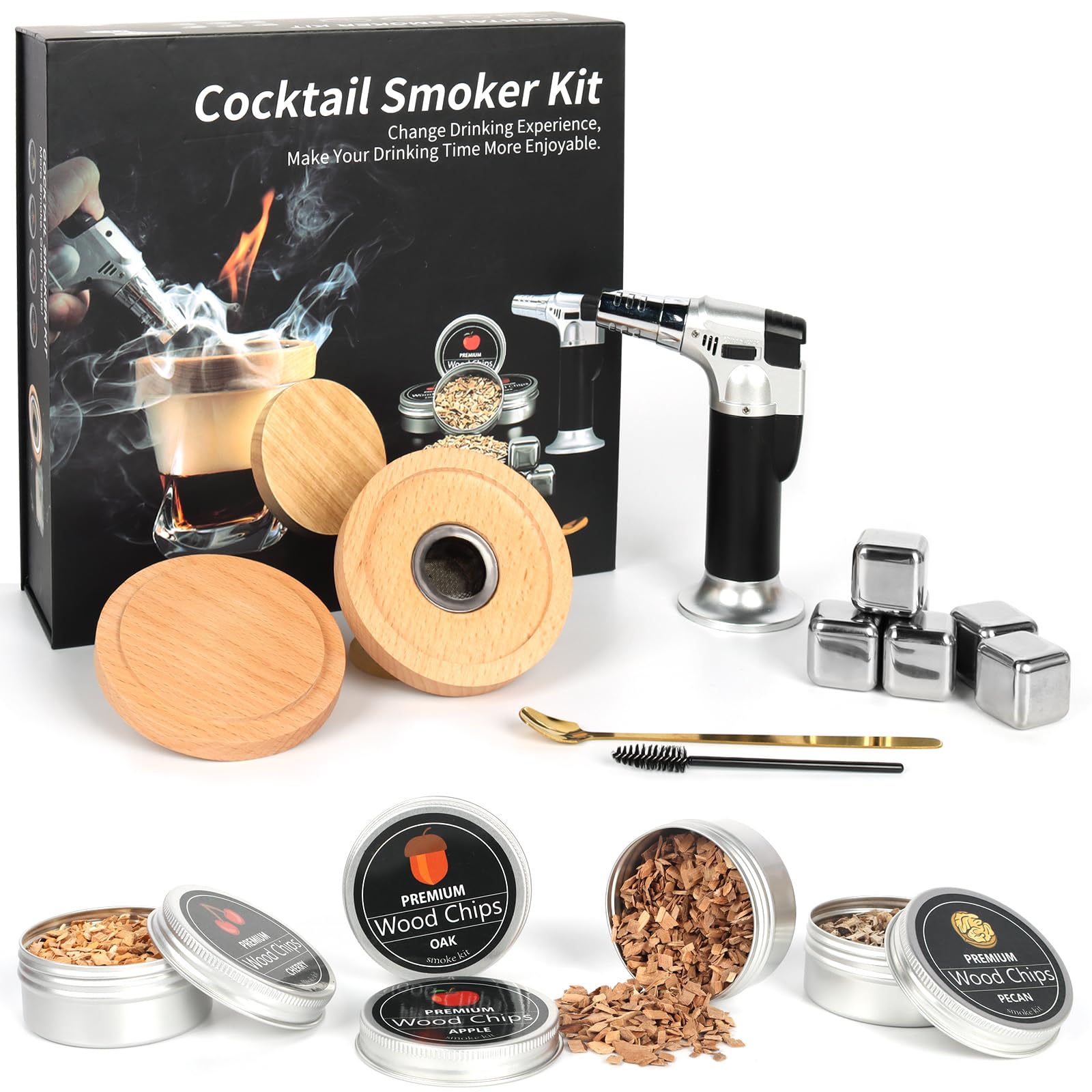 燻製器カクテルスモーカー 4種類チップ 説明書 レシピブック付 (黒) Amazon.co.jp: カクテルスモーカー 家庭用 燻製器 グラストップ 燻製