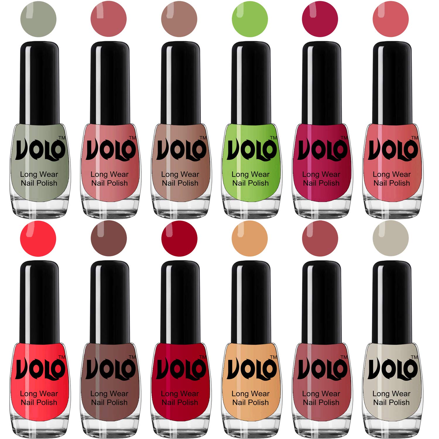 Volo Boss of Gloss Nail Polishes Set of 12 Pcs Infinite Collection(Nude, Pink, Nude, Green, Magenta, Peach, Red, Nude, Red, Nude, Tan, Nude) 60 ML-image-12