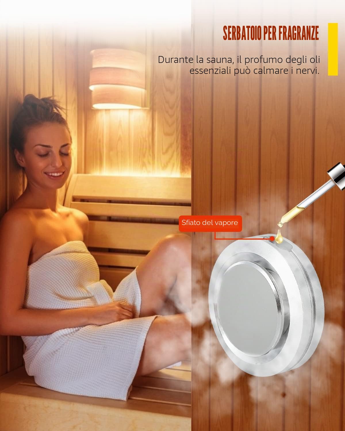 CGOLDENWALL Generatore di Sauna a Vapore 3KW 220V, Regolatore Digitale LED 35-55℃, per 3m³