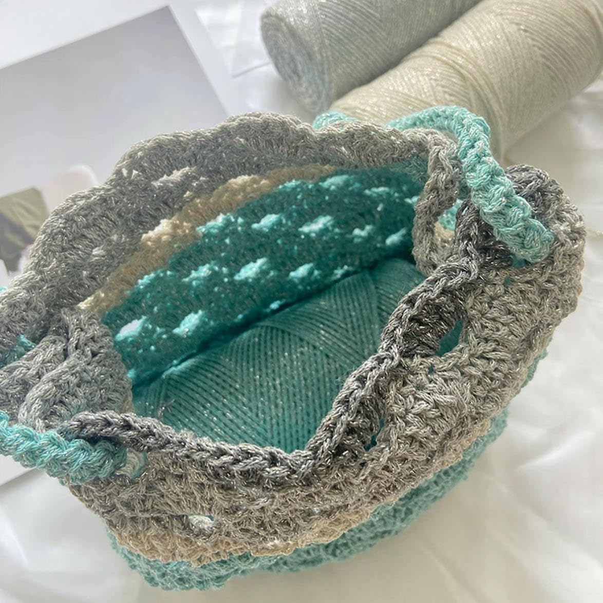 2/4/6 Pezzi 150 g Filato di Cotone colorato di Medio Spessore, Filato di Cotone per lavori a Maglia a Mano, per Borse all'Uncinetto Fai da Te, Cappelli, sottobicchieri e Artigianato