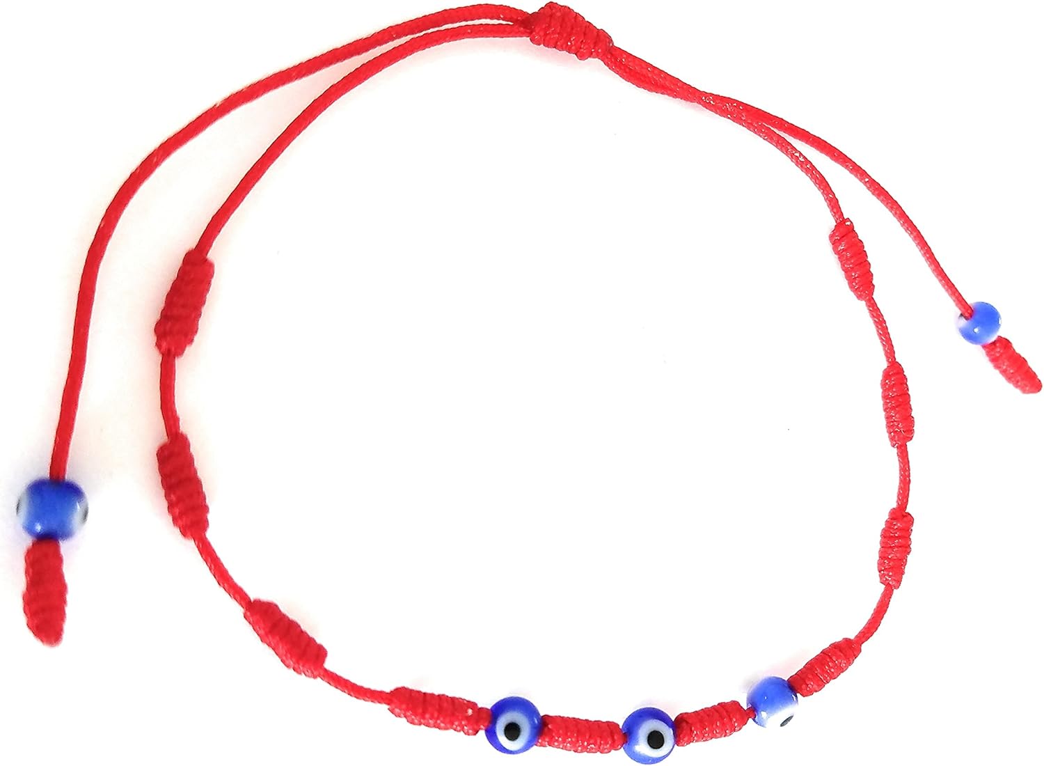 Lucky Charms USA Handmade 3 Evil Eye Red String Knotted