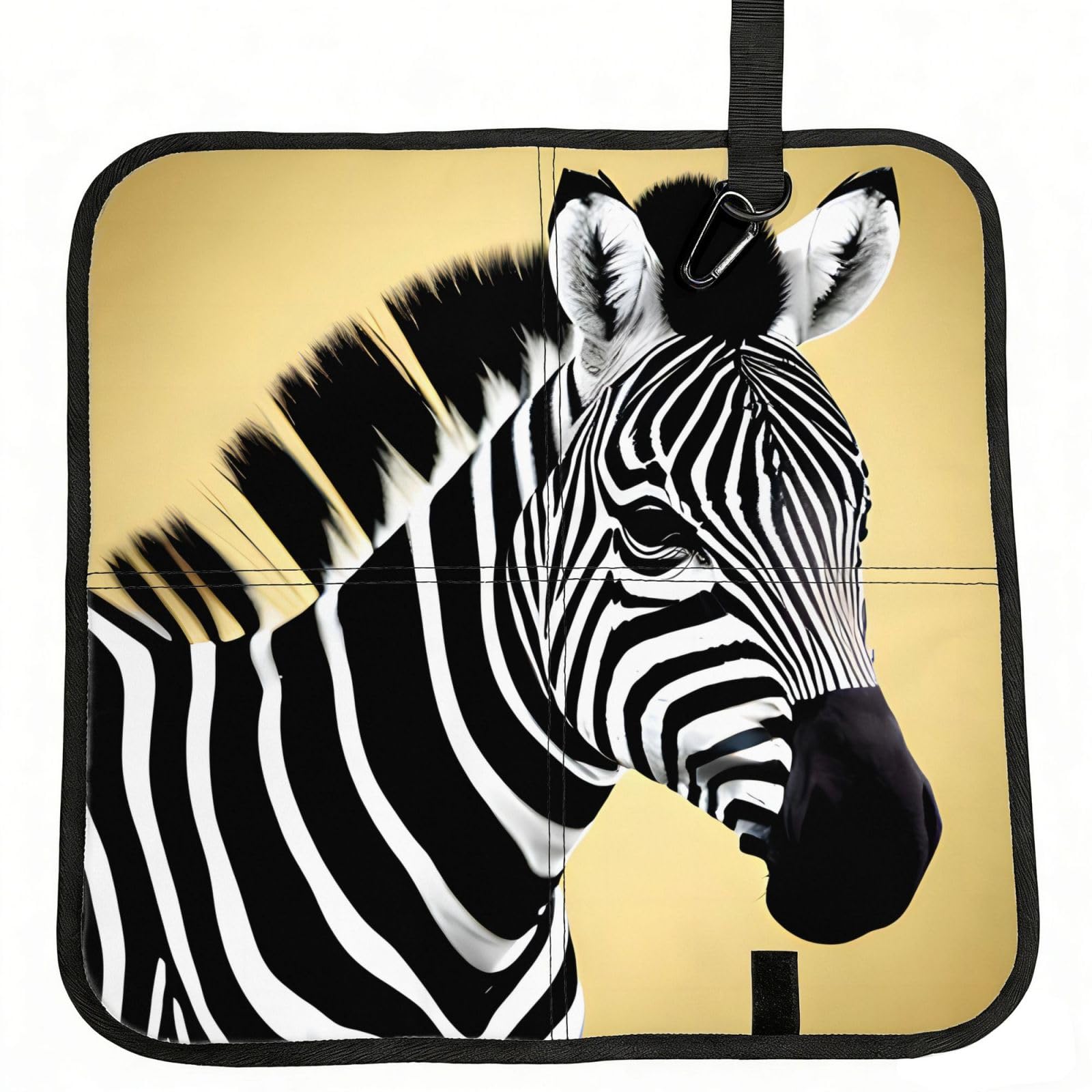 WBQLSL Black and white zebra Foldable Seat Cushion - Portable Stadium Pad with Carabiner for Camping Hiking Picnic Beach