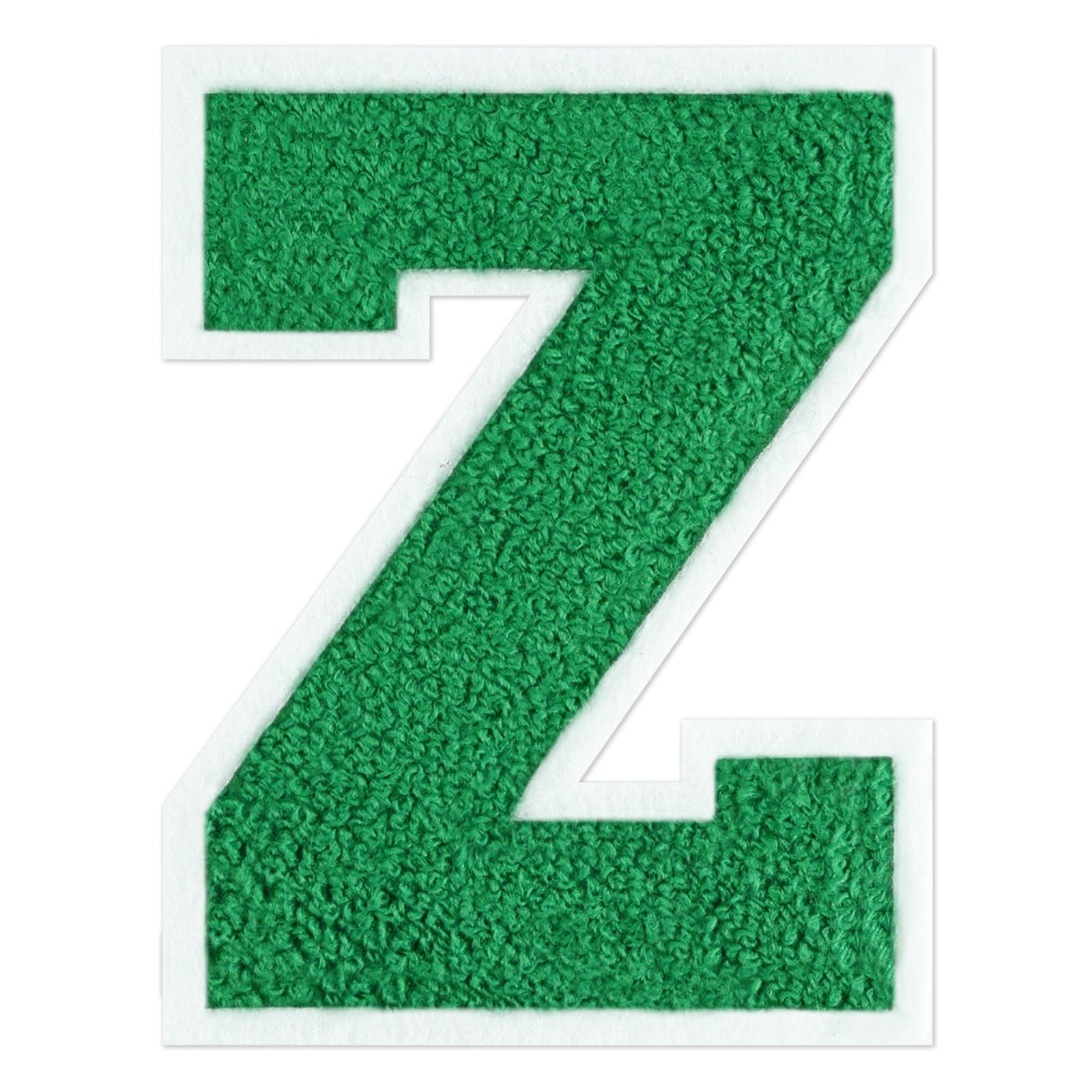 QianSiLi 6.5 Inch Chenille Iron On Letters for Clothes Varsity Letter Patches Embroidered Patch Iron On Patches for Clothing Jacket/Hoodie/Varsity (Green,Z) — image 1