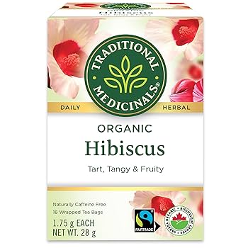 Traditional Medicinals Organic Hibiscus Herbal Tea, 16 Count