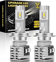 VIMEN LED Headlight for Cars, H7, Compatible with Vehicle Inspections, Integrated H7 LED Bulb, 6,500K White, High Brightness, LED Chip, Fanless, Match with Genuine Halogen, Flash Point, Instant