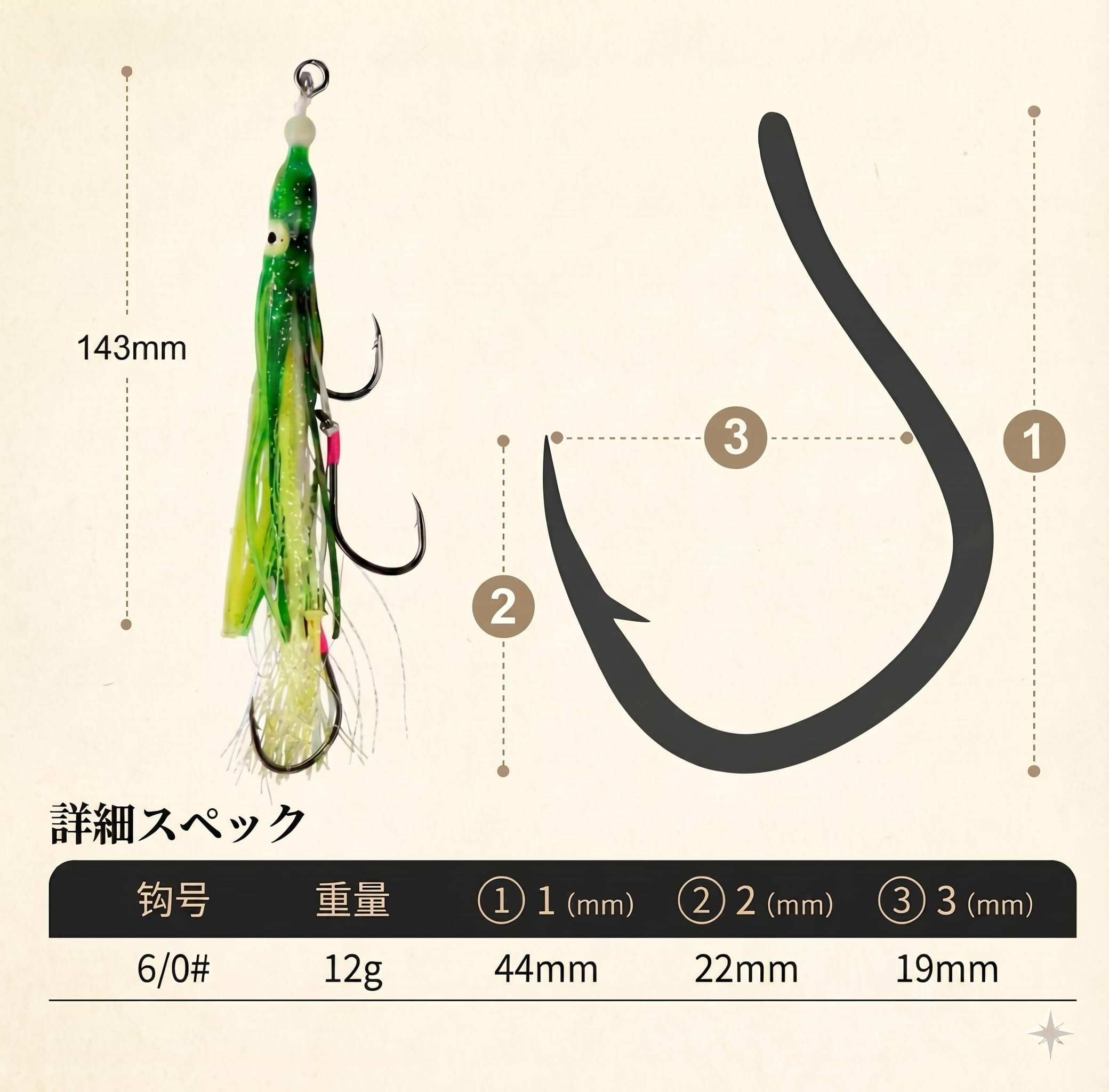 Amazon.co.jp: タコベイト アシストフック 2個セット 高輝度UV夜光