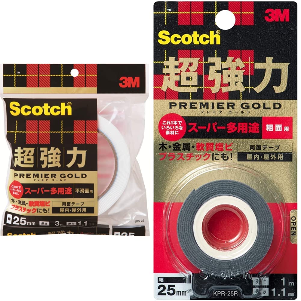 Amazon | 3M スコッチ超強力両面テーププレミアゴールドスーパー