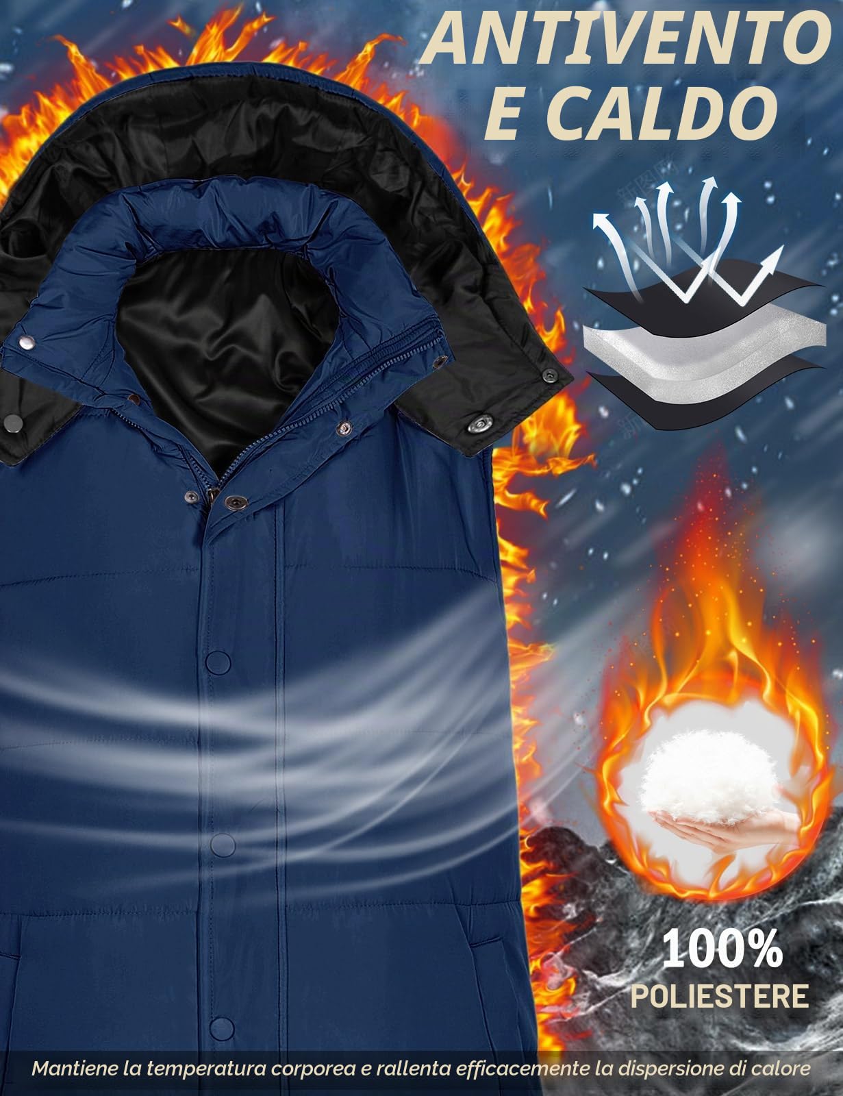 Tuopuda Gilet Donna Lungo, Smanicato Piumino Invernale, Gilet con Cappuccio Cappotto Senza Maniche Termico Giubbotto Imbottito Giacca Trapuntato con Cerniera