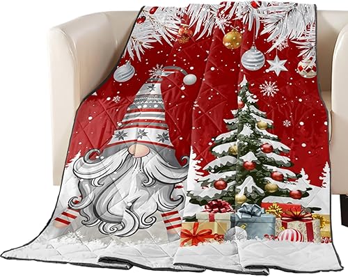 Miniatura 10 de T&H XHome Quilt Full Size Luxury Quilted Comforter Bedspread-Thin Soft Cozy, Navy Blue Christmas Balls Winter Snowflake Reversible Stitched